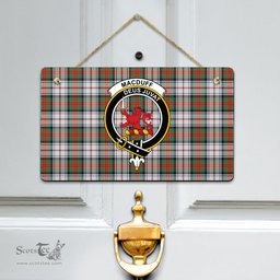 Scottish MacDuff Dress Ancient Clan Tartan Door Sign - Crest Classic Scottish Plaid Tartan Plaid