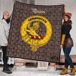Scottish Nicolson Hunting Weathered Clan Tartan Quilt - Crest Gold Style Scottish Plaid Tartan Plaid