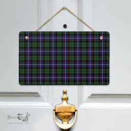 Scottish Galbraith Modern Clan Tartan Door Sign - Classic Scottish Plaid Tartan Plaid