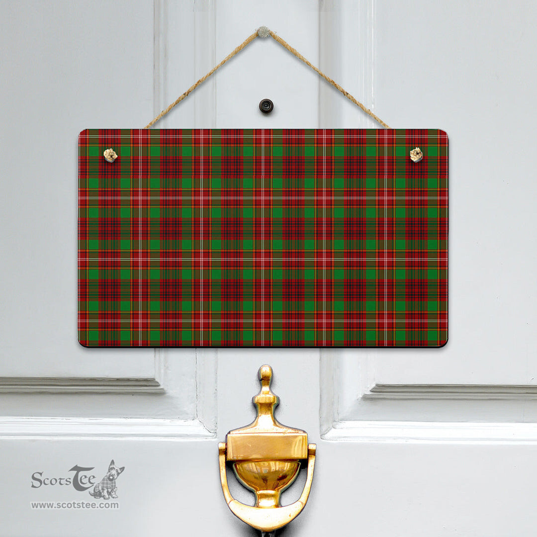 Scottish Ainslie Clan Tartan Door Sign - Classic Scottish Plaid Tartan Plaid