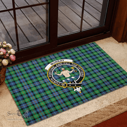 Scottish Murray of Atholl Ancient Clan Tartan Rubber Door Mat - Classic Scottish Plaid Tartan Plaid