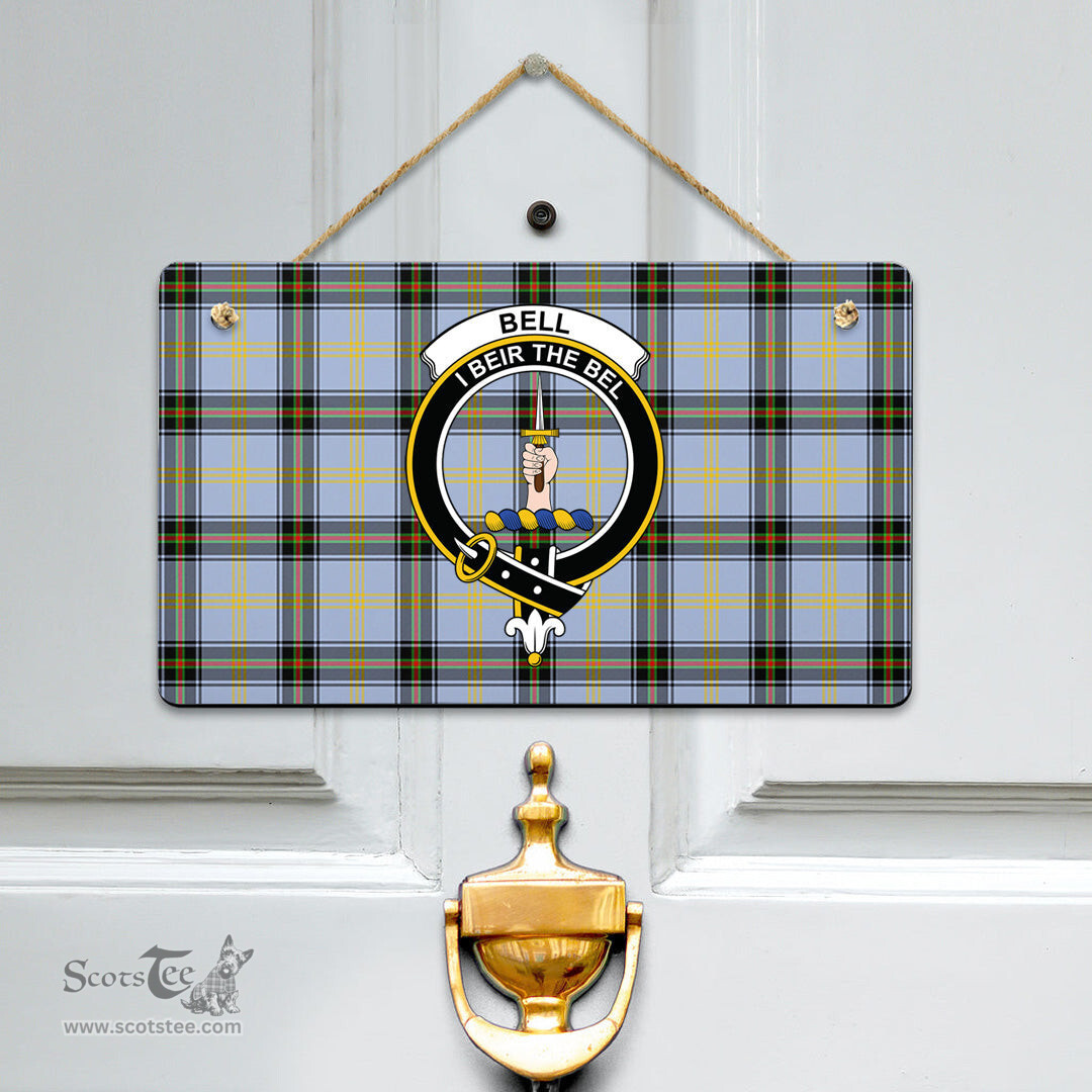 Scottish Bell of the Borders Clan Tartan Door Sign - Crest Classic Scottish Plaid Tartan Plaid