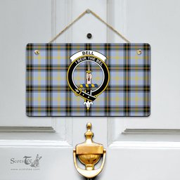 Scottish Bell of the Borders Clan Tartan Door Sign - Crest Classic Scottish Plaid Tartan Plaid