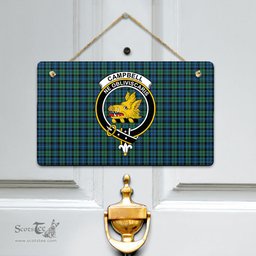 Scottish Campbell Ancient 02 Clan Tartan Door Sign - Crest Classic Scottish Plaid Tartan Plaid