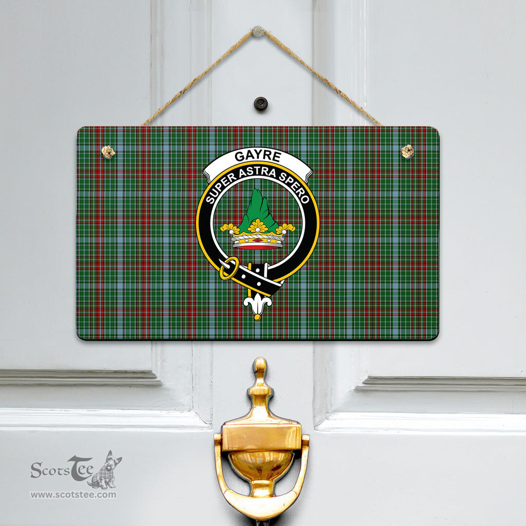 Scottish Gayre Clan Tartan Door Sign - Crest Classic Scottish Plaid Tartan Plaid