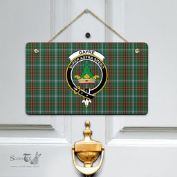 Scottish Gayre Clan Tartan Door Sign - Crest Classic Scottish Plaid Tartan Plaid