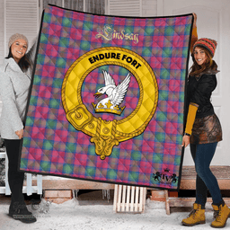 Scottish Lindsay Ancient Clan Tartan Quilt - Crest Gold Style Scottish Plaid Tartan Plaid
