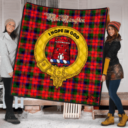 Scottish MacNaughton Modern Clan Tartan Quilt - Crest Gold Style Scottish Plaid Tartan Plaid