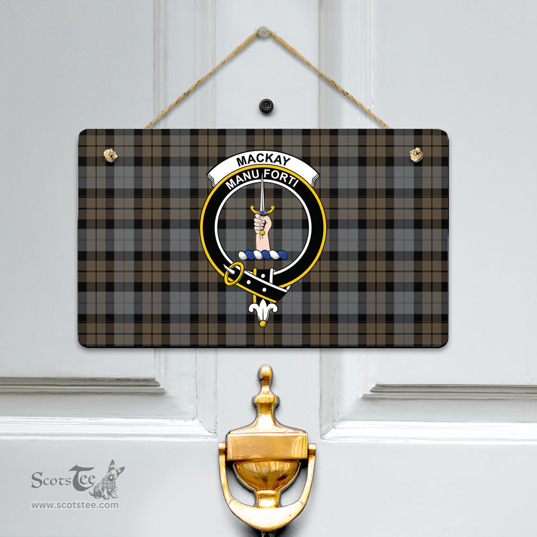 Scottish MacKay Weathered Clan Tartan Door Sign - Crest Classic Scottish Plaid Tartan Plaid