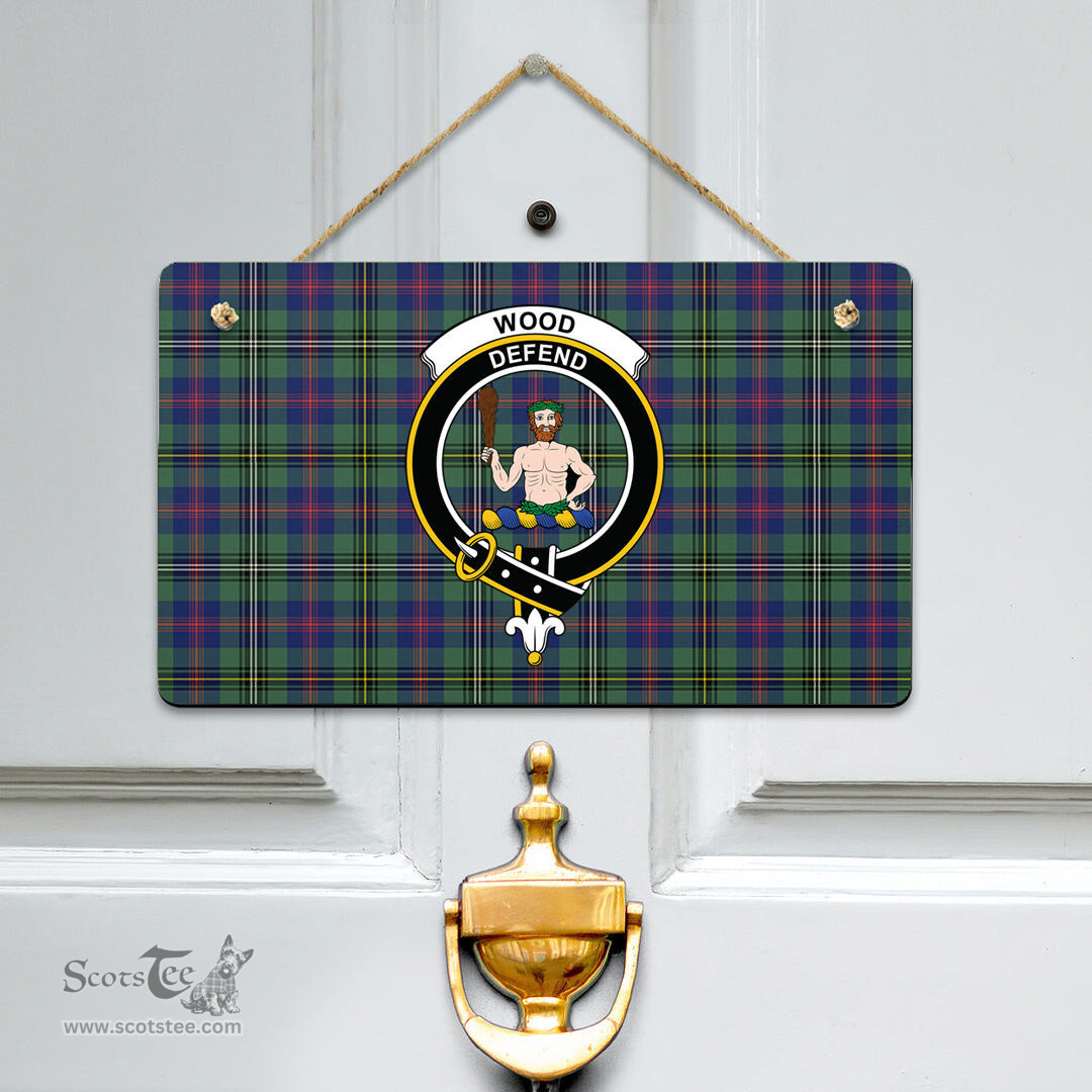Scottish Wood Modern Clan Tartan Door Sign - Crest Classic Scottish Plaid Tartan Plaid