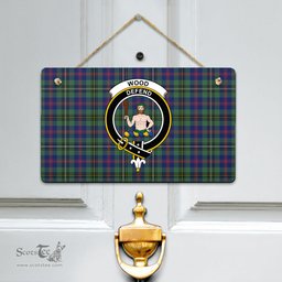 Scottish Wood Modern Clan Tartan Door Sign - Crest Classic Scottish Plaid Tartan Plaid