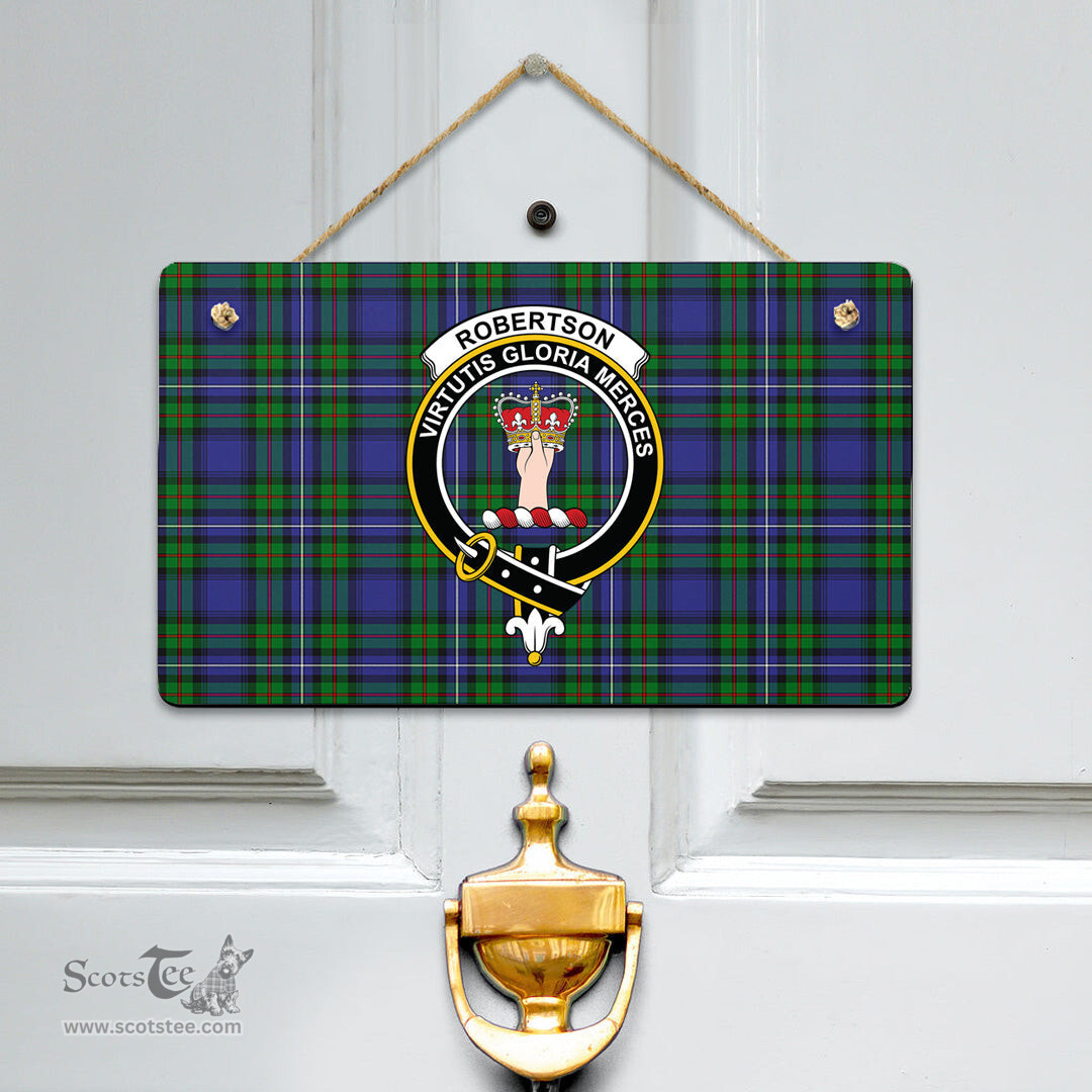 Scottish Robertson Hunting Modern Clan Tartan Door Sign - Crest Classic Scottish Plaid Tartan Plaid