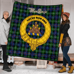 Scottish MacKenzie Modern Clan Tartan Quilt - Crest Gold Style Scottish Plaid Tartan Plaid