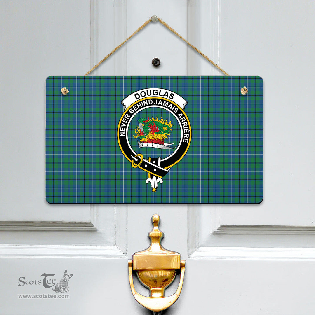 Scottish Douglas Ancient Clan Tartan Door Sign - Crest Classic Scottish Plaid Tartan Plaid