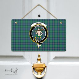 Scottish Shaw Ancient Clan Tartan Door Sign - Crest Classic Scottish Plaid Tartan Plaid