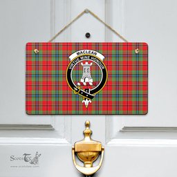 Scottish MacLean of Duart Modern Clan Tartan Door Sign - Crest Classic Scottish Plaid Tartan Plaid