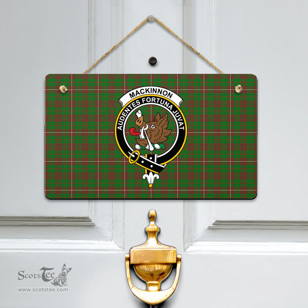 Scottish MacKinnon Hunting Modern Clan Tartan Door Sign - Crest Classic Scottish Plaid Tartan Plaid