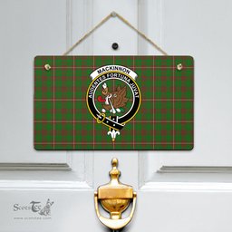 Scottish MacKinnon Hunting Modern Clan Tartan Door Sign - Crest Classic Scottish Plaid Tartan Plaid