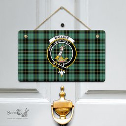 Scottish Wallace Hunting Ancient Clan Tartan Door Sign - Crest Classic Scottish Plaid Tartan Plaid