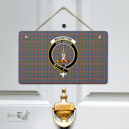 Scottish MacIntyre Ancient Clan Tartan Door Sign - Crest Classic Scottish Plaid Tartan Plaid