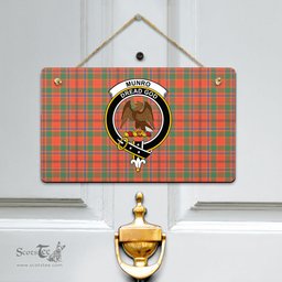 Scottish Munro Ancient Clan Tartan Door Sign - Crest Classic Scottish Plaid Tartan Plaid
