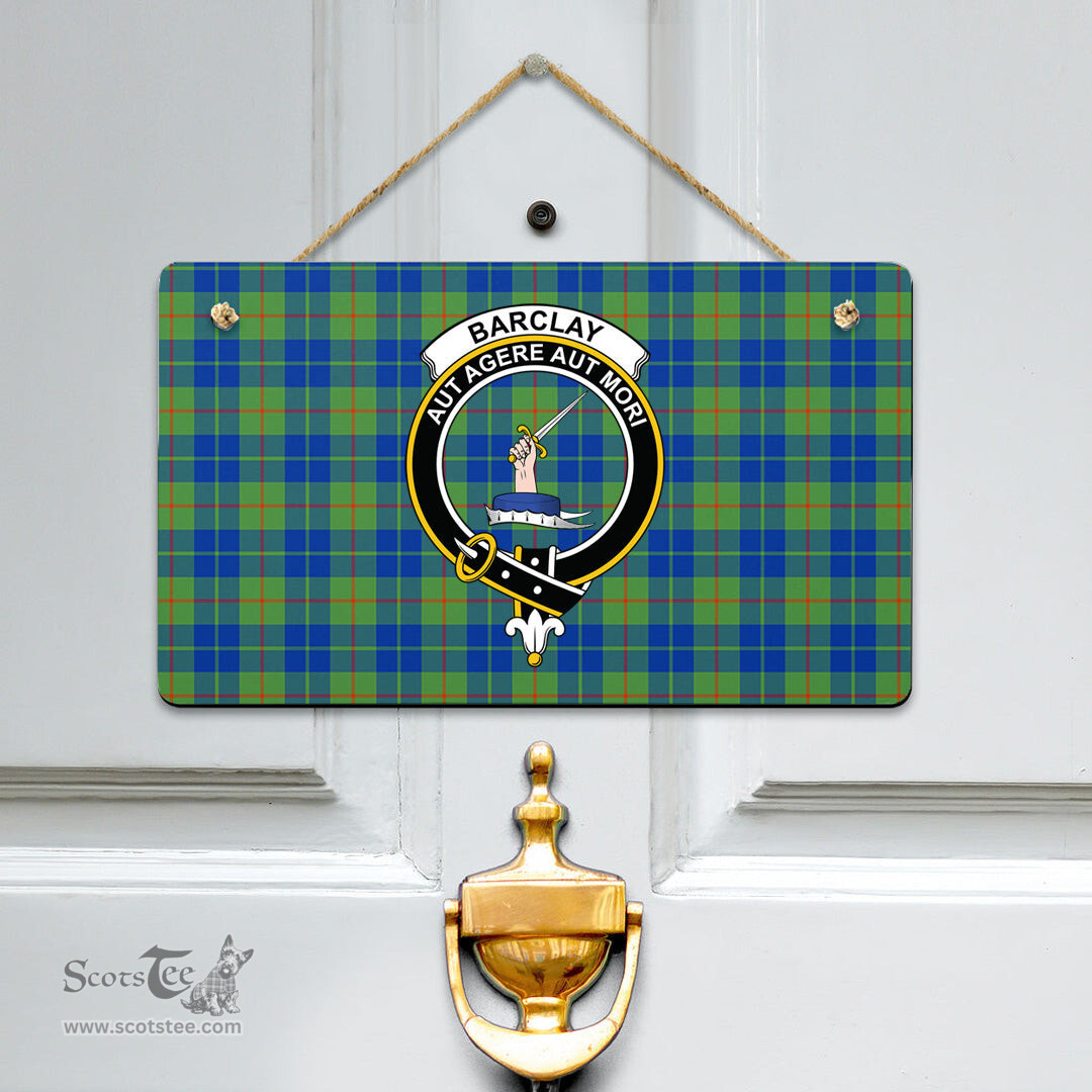 Scottish Barclay Hunting Ancient Clan Tartan Door Sign - Crest Classic Scottish Plaid Tartan Plaid