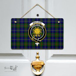 Scottish MacLeod of Harris Modern Clan Tartan Door Sign - Crest Classic Scottish Plaid Tartan Plaid
