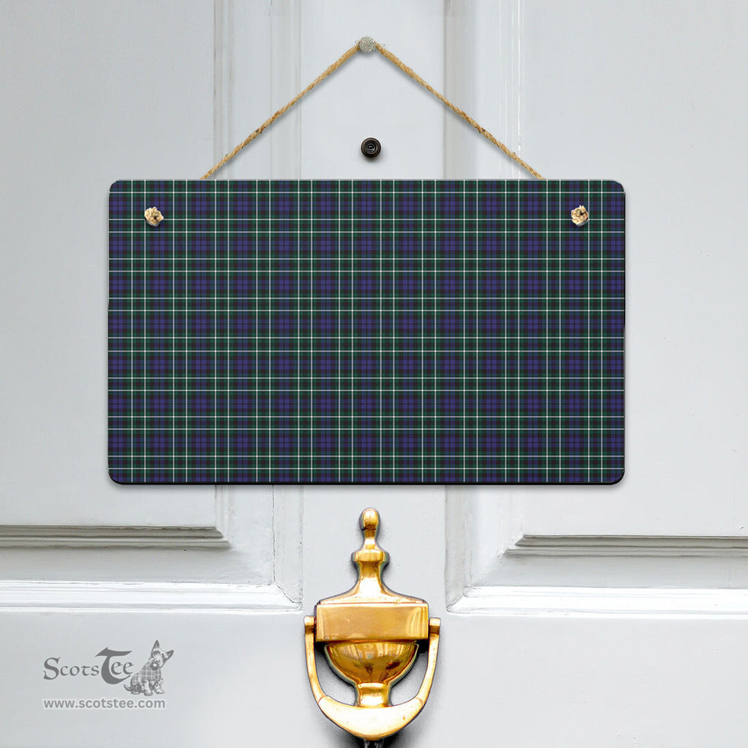 Scottish Graham of Montrose Modern Clan Tartan Door Sign - Classic Scottish Plaid Tartan Plaid