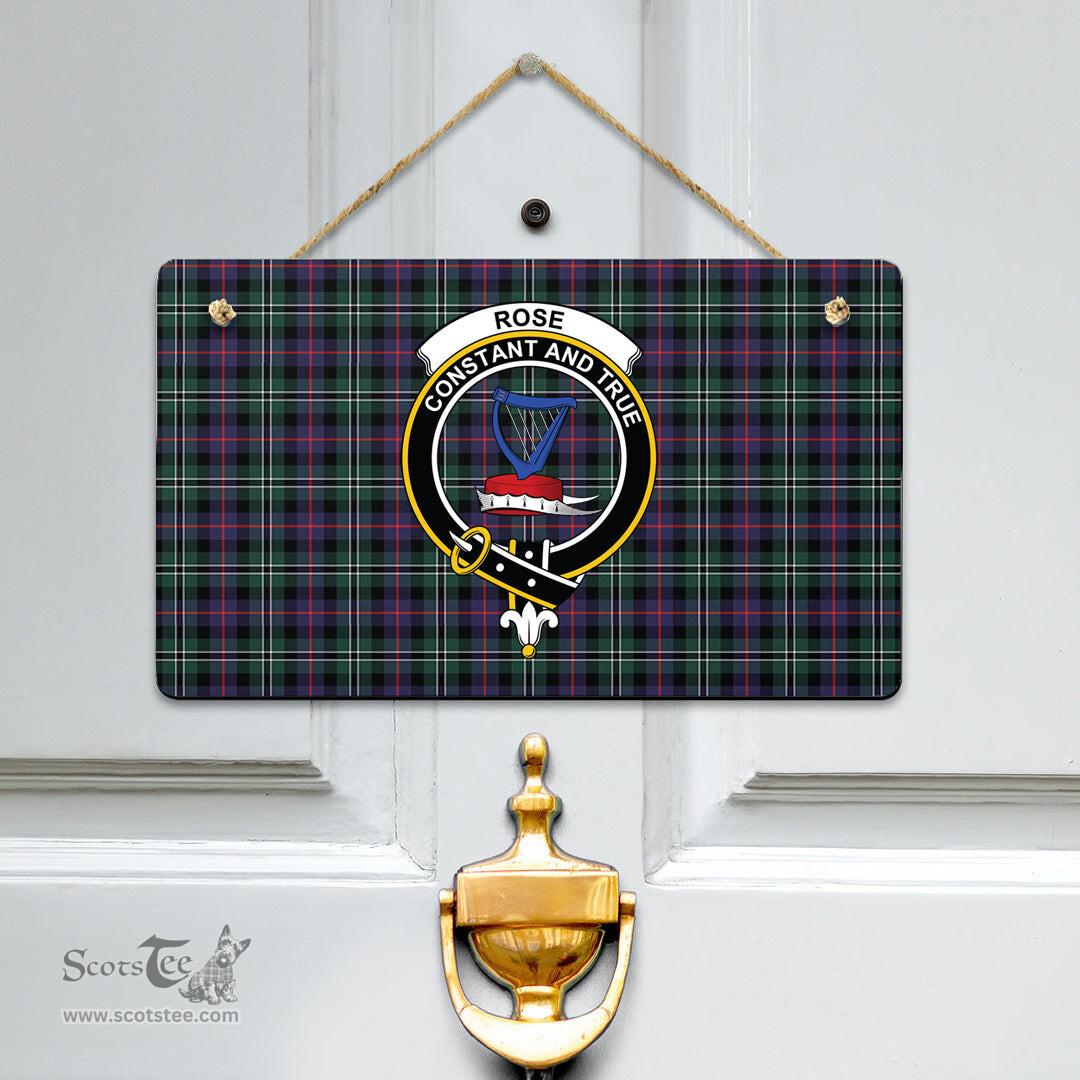 Scottish Rose Hunting Modern Clan Tartan Door Sign - Crest Classic Scottish Plaid Tartan Plaid
