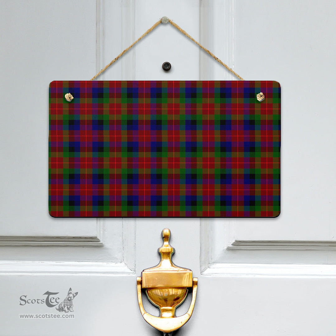 Scottish Tennant Clan Tartan Door Sign - Classic Scottish Plaid Tartan Plaid