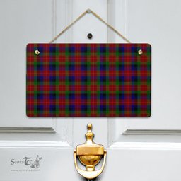Scottish Tennant Clan Tartan Door Sign - Classic Scottish Plaid Tartan Plaid