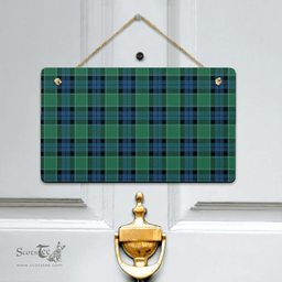 Scottish Graham of Menteith Ancient Clan Tartan Door Sign - Classic Scottish Plaid Tartan Plaid