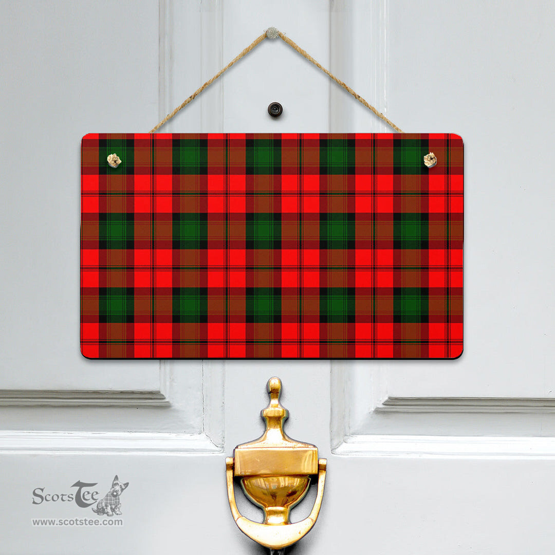 Scottish Kerr Modern Clan Tartan Door Sign - Classic Scottish Plaid Tartan Plaid