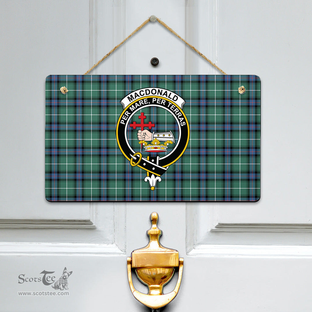 Scottish MacDonald of the Isles Hunting Ancient Clan Tartan Door Sign - Crest Classic Scottish Plaid Tartan Plaid