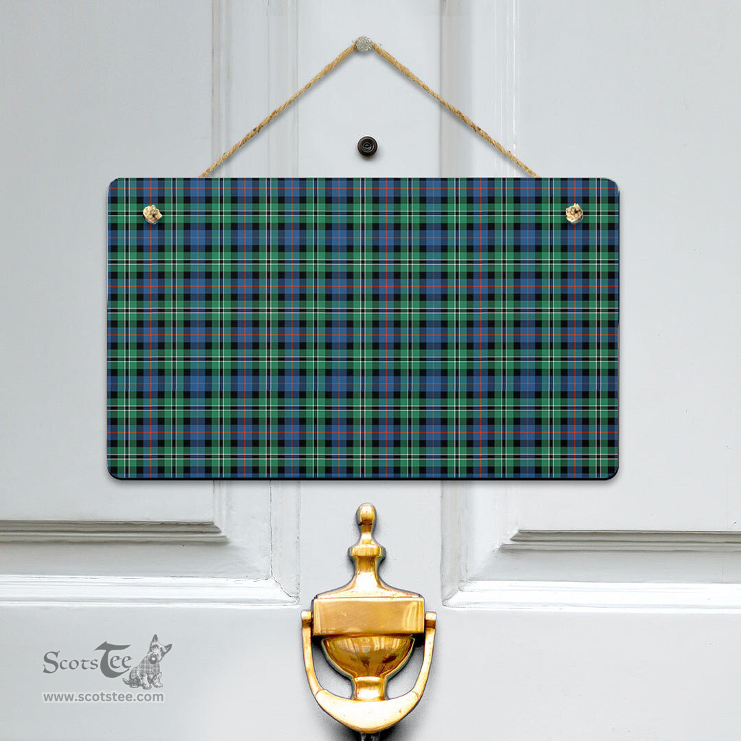 Scottish Rose Hunting Ancient Clan Tartan Door Sign - Classic Scottish Plaid Tartan Plaid