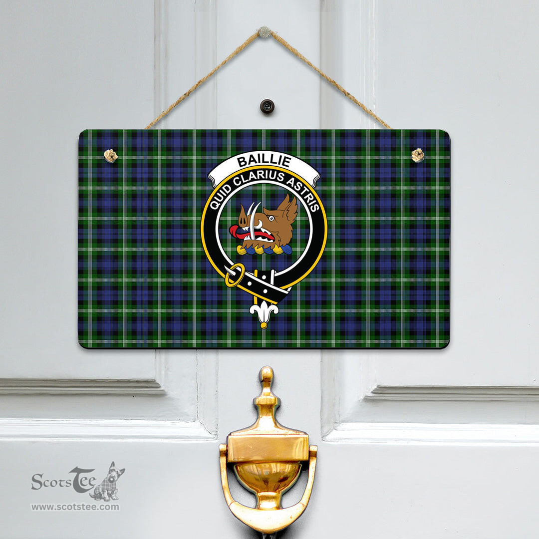 Scottish Baillie Modern Clan Tartan Door Sign - Crest Classic Scottish Plaid Tartan Plaid