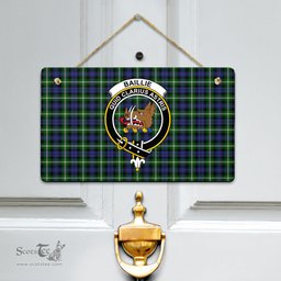 Scottish Baillie Modern Clan Tartan Door Sign - Crest Classic Scottish Plaid Tartan Plaid