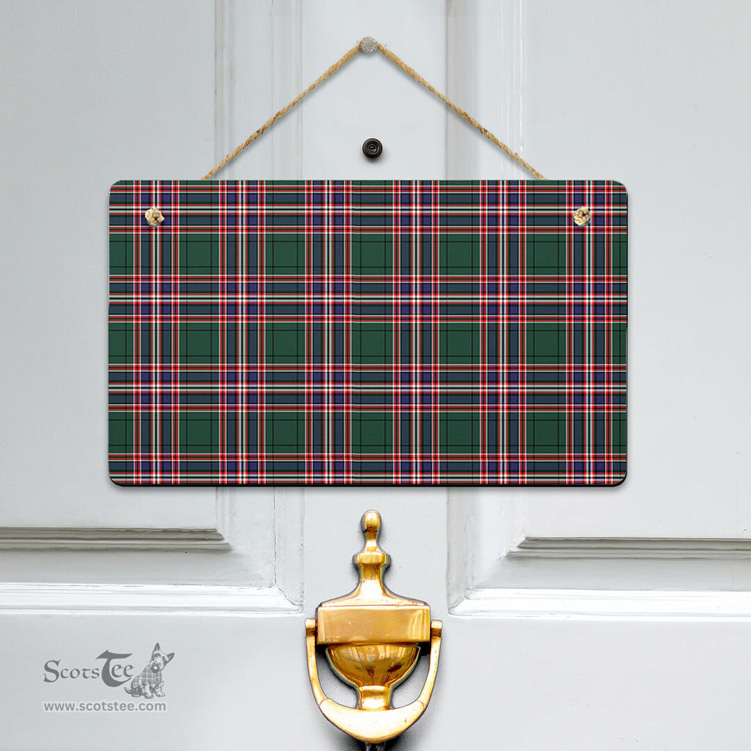 Scottish MacFarlane Hunting Modern Clan Tartan Door Sign - Classic Scottish Plaid Tartan Plaid