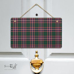 Scottish MacFarlane Hunting Modern Clan Tartan Door Sign - Classic Scottish Plaid Tartan Plaid