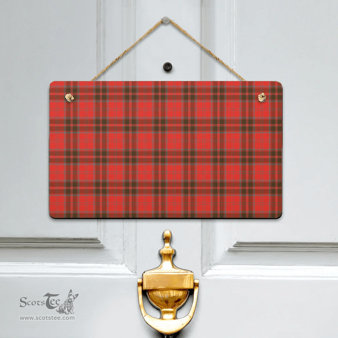 Scottish Grant Weathered Clan Tartan Door Sign - Classic Scottish Plaid Tartan Plaid