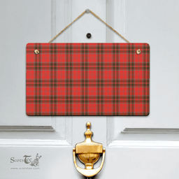 Scottish Grant Weathered Clan Tartan Door Sign - Classic Scottish Plaid Tartan Plaid