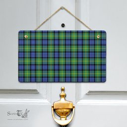 Scottish Gordon Old Ancient Clan Tartan Door Sign - Classic Scottish Plaid Tartan Plaid