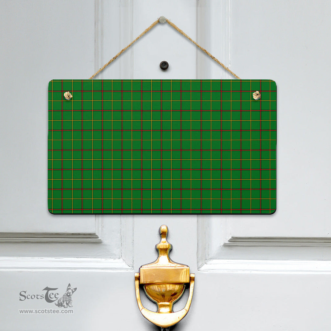Scottish Tribe of Mar Clan Tartan Door Sign - Classic Scottish Plaid Tartan Plaid