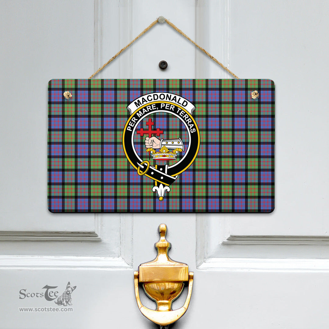 Scottish MacDonald Ancient Clan Tartan Door Sign - Crest Classic Scottish Plaid Tartan Plaid