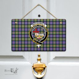 Scottish MacDonald Ancient Clan Tartan Door Sign - Crest Classic Scottish Plaid Tartan Plaid