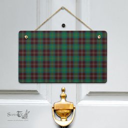 Scottish Chisholm Hunting Ancient Clan Tartan Door Sign - Classic Scottish Plaid Tartan Plaid