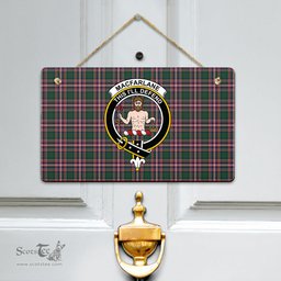 Scottish MacFarlane Hunting Modern Clan Tartan Door Sign - Crest Classic Scottish Plaid Tartan Plaid