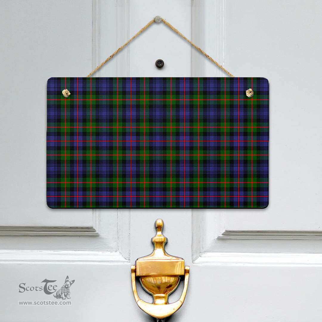 Scottish Murray of Atholl Modern Clan Tartan Door Sign - Classic Scottish Plaid Tartan Plaid
