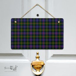 Scottish Murray of Atholl Modern Clan Tartan Door Sign - Classic Scottish Plaid Tartan Plaid