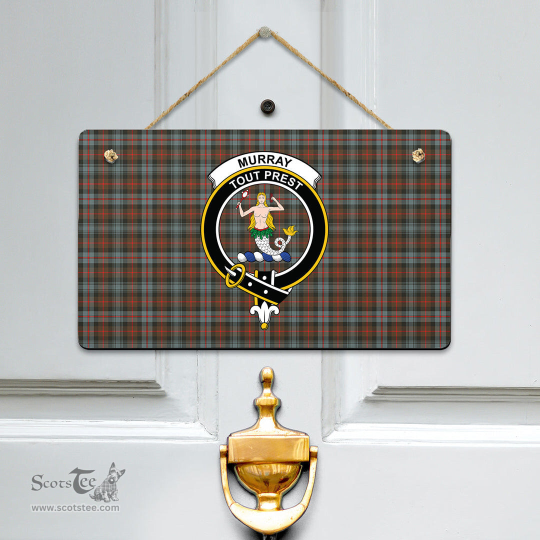 Scottish Murray of Atholl Weathered Clan Tartan Door Sign - Crest Classic Scottish Plaid Tartan Plaid